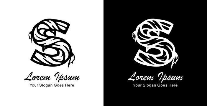 Logo design of the letter S wrapped in a bandage
