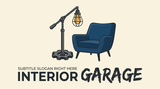 A contemporary chair paired with a unique lamp creates an inviting atmosphere, ideal for a garage setup or modern workspace. This image showcases artistic interior design elements.