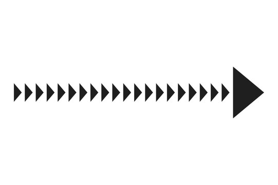 Thin triangle sequence row right directional arrow vector icon design for digital graphic user interface modern web application
