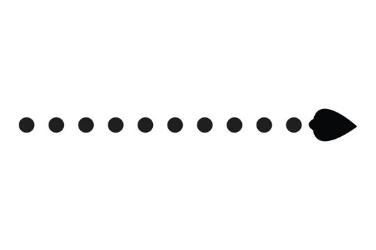 Circle sequence teardrop head right directional arrow vector icon design for digital graphic user interface modern web application