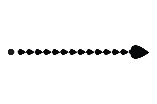 Teardrop sequence continuous row right directional arrow vector icon design for digital graphic user interface modern web application