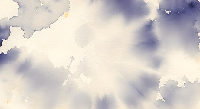 Soft violet and purple watercolor splashes on a light cream textured background with artistic bleeding edges and paper grain.