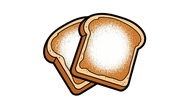 Two slices of cinnamon sugar toast vector illustration