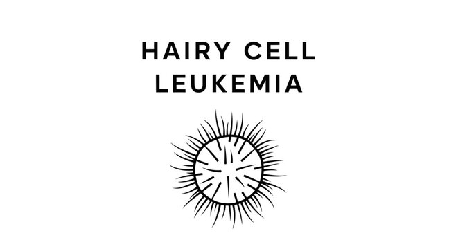 Medical illustration of Hairy Cell Leukemia with schematic cell diagram and text.