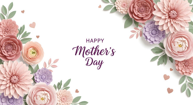 Happy mother's day with soft pastel floral accents mothers day floral design pastel colors