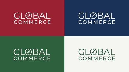 Fototapeta premium This image illustrates a sleek logo design for a global commerce brand, showcasing professionalism and connectivity across diverse markets, tailored for international business applications.