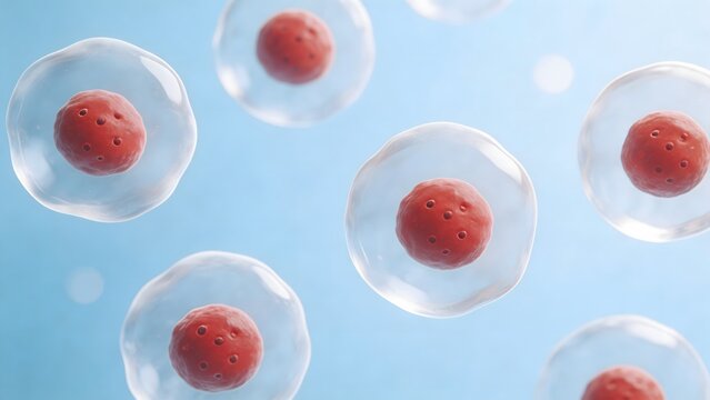 Cellular structure with red nuclei