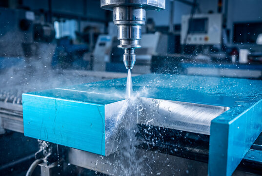 Water jet cutting aluminum alloy with cnc machine