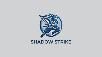 This striking logo features a skilled ninja in action, encapsulating the essence of agility and stealth, perfect for martial arts branding or gaming. © Frank