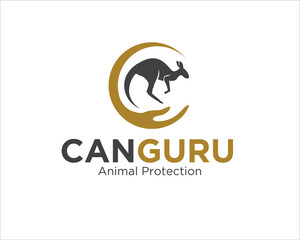 Fototapeta premium kangaroo care logo designs for animal protection