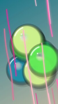 Floating Orbs in Bright Night Sky Creating Neon Rays
