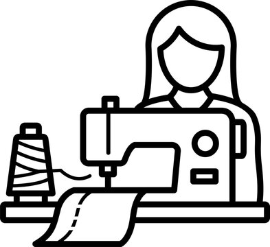 Sewing Machine and Creator Line Icon