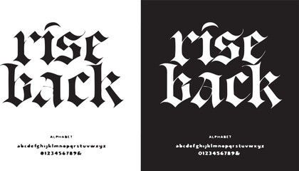 Graphic design featuring bold 'rise back' typography on white and black backgrounds © Songram