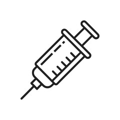 Fototapeta premium Vaccine Syringe Outline Line Icon