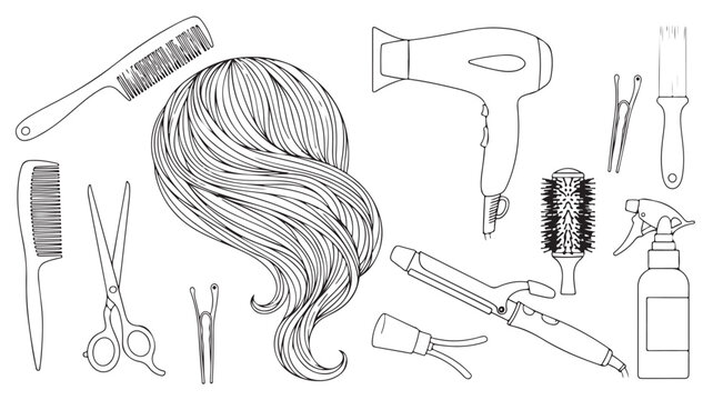Hair Styling Tools And Accessories For Salon Beauty Concepts