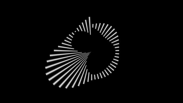 Digital sound spectrum animation with white waveform lines and reactive equalizer motion on solid black background seamless looping futuristic audio visualizer ultra sharp 4K