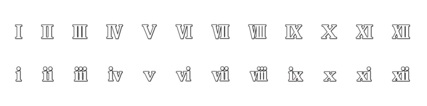 シンプルなローマ数字のセット