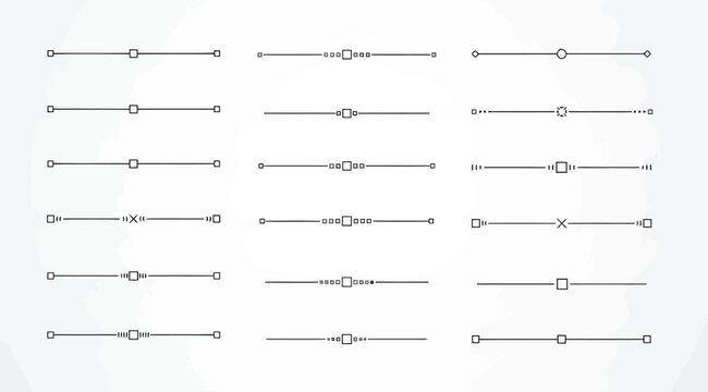 Set of decorative text dividers, line separators, ornamental borders