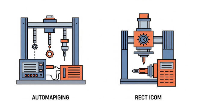 Two Industrial Machines for Manufacturing and Automation.