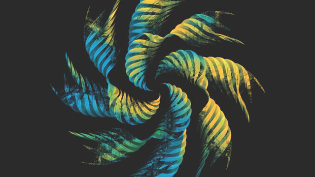 Tropical palm leaves silhouette overlapping background
