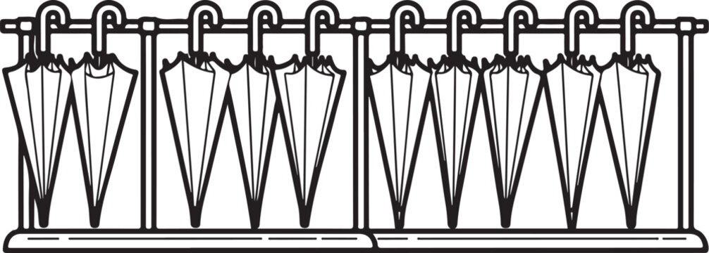 Vector illustration of chain link fence with sharp barbed wire top Vector
