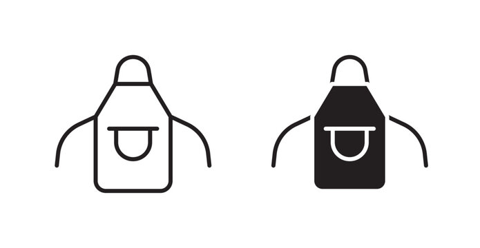 Apron icon vector design illustrations. line and solid styles