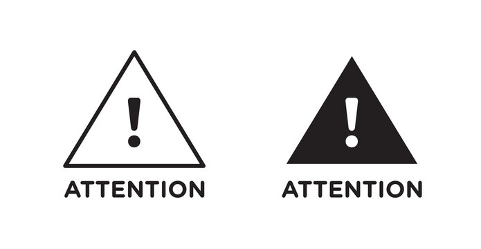 attention sign vector design illustrations. line and solid styles
