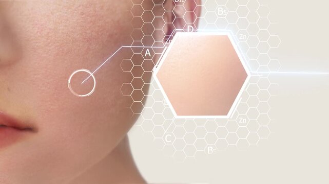 How to treat acne and dark spots on the face, created using 3D imaging.