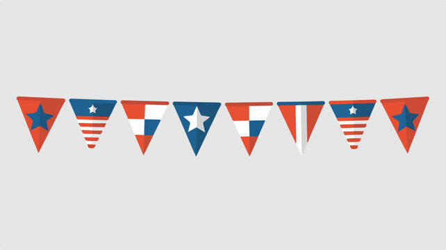 American flag themed pennant bunting banner for holiday celebration