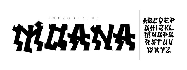 Moana: A bold tropical tiki font. Tribal island display for beach branding, summer party posters, and exotic surf logos. © Ook