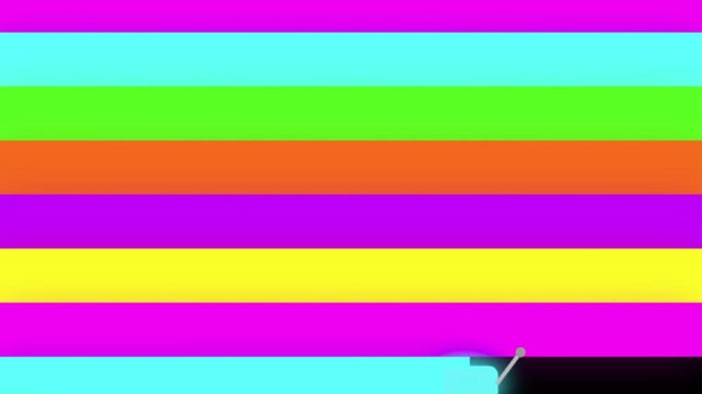 Neon Glowing Horizontal Bar Wipe Transition With Colorful Stripes Reveal