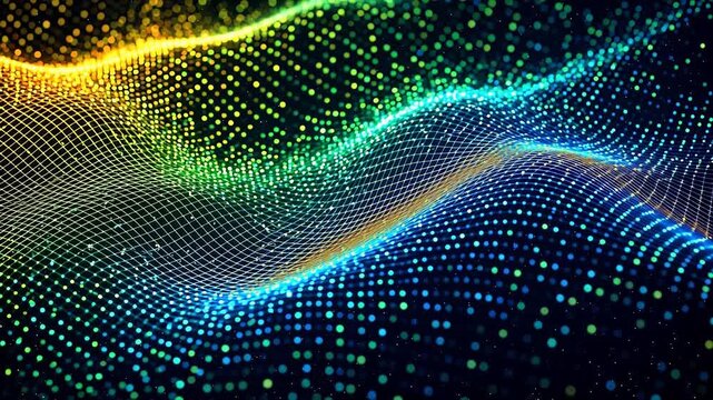 Colorful digital wave pattern ideal for sleek commercial backgrounds and title sequences