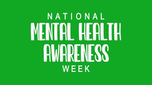 National mental health awareness week text animation for social media, presentations, brochures, or mental health campaigns.