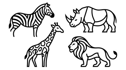 Obraz premium Safari animals vector illustrations