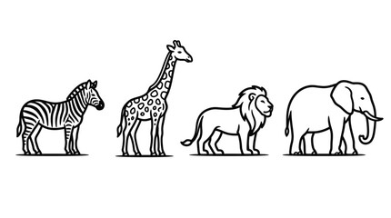 Obraz premium Safari animals vector illustration