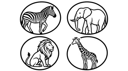 Obraz premium Wildlife animals vector illustrations