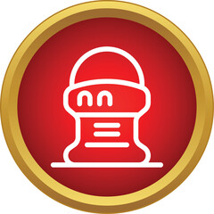 Naklejka premium Camping stove vector icon on red circle illustrating outdoor cooking and heating