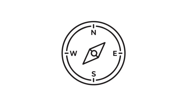 Compass Navigation Tool Isolated On White For Travel And Direction Concepts