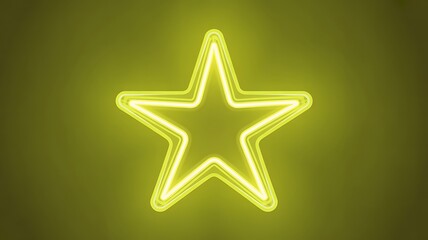 Obraz premium Glowing neon star shape. Isolated on transparent background. Bright yellow neon light. Futuristic star design. Neon glowing star frame. Shining star icon for decoration and design. 