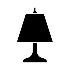 Obraz premium Minimalist Table Lamp Silhouette Icon on White Background