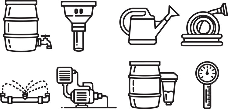 Collection of vector icons of office furniture and equipment Vector