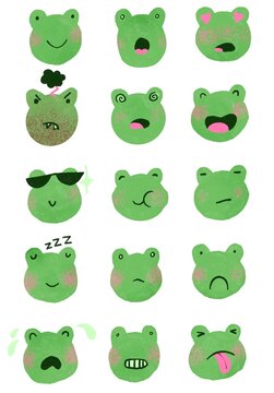 Series of Frog's Moods and Expressions