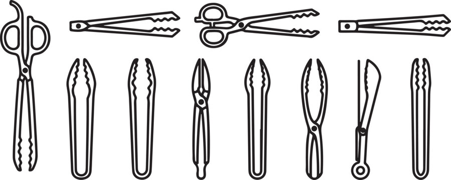 Set of vintage hair comb and barrettes isolated icons vector Vector