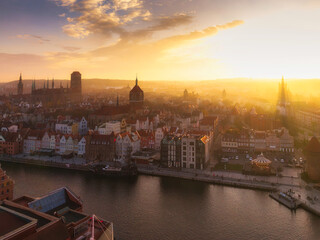 Beautiful Gdansk over the Motlawa river at sunset. Poland © Patryk Kosmider