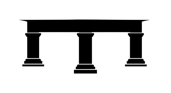 Classical Columns and Lintel Silhouette Ancient Architecture Illustration