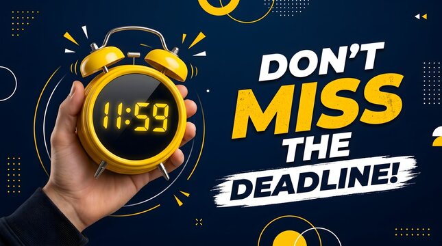 Time Management Concept with Don't Miss The Deadline Alarm Clock