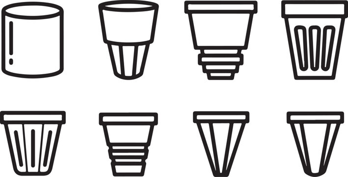 Vector set of different wine glasses and goblets illustrations Vector