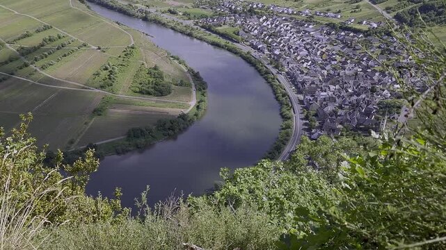 Famous Moselschleife Horseshoe Bend Panorama from Above, Hunsr&uuml;ck, Germany