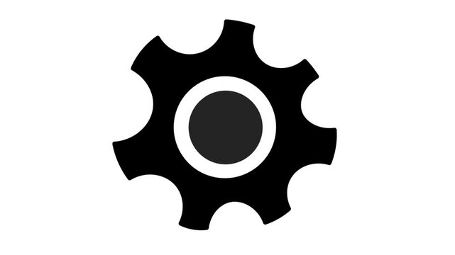 an animated gear icon that rotates, and the color of the image object is black with a circle in the middle