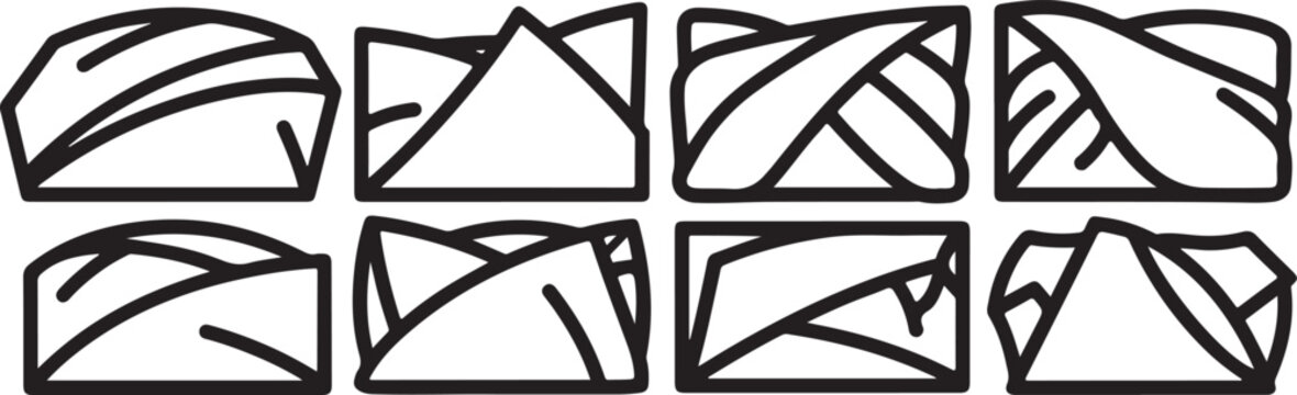 Black lines and arrows on geometric shapes vector icon set Vector